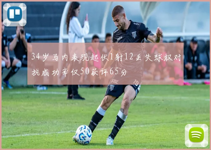 34岁马内表现起伏1射12丢失球权对抗成功率仅50获评65分